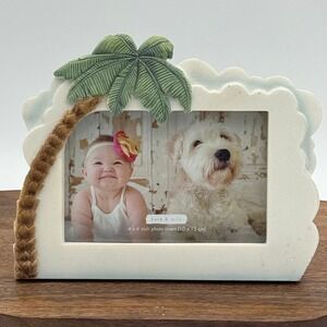 Kate & Milo Tropical Palm Tree Picture Frame 4x6 Horizontal Beach Nursery Decor